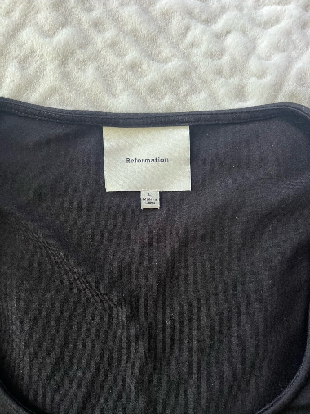 Reformation Black Owen Knit Top Size L - Picture 4 of 9